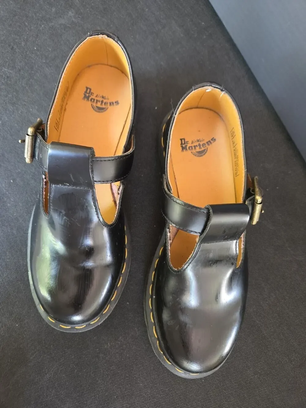 Dr. Martens MJ Bex Shoes Black Leather Mary Jane Dress Boots Girls Size 5 US